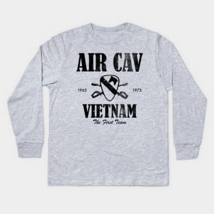 Air Cav Vietnam - The First Team (subdued) (distressed) Kids Long Sleeve T-Shirt